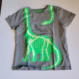Boys Mini Boden Tee (Dinosaur) Gray & Green Size 5-6Y